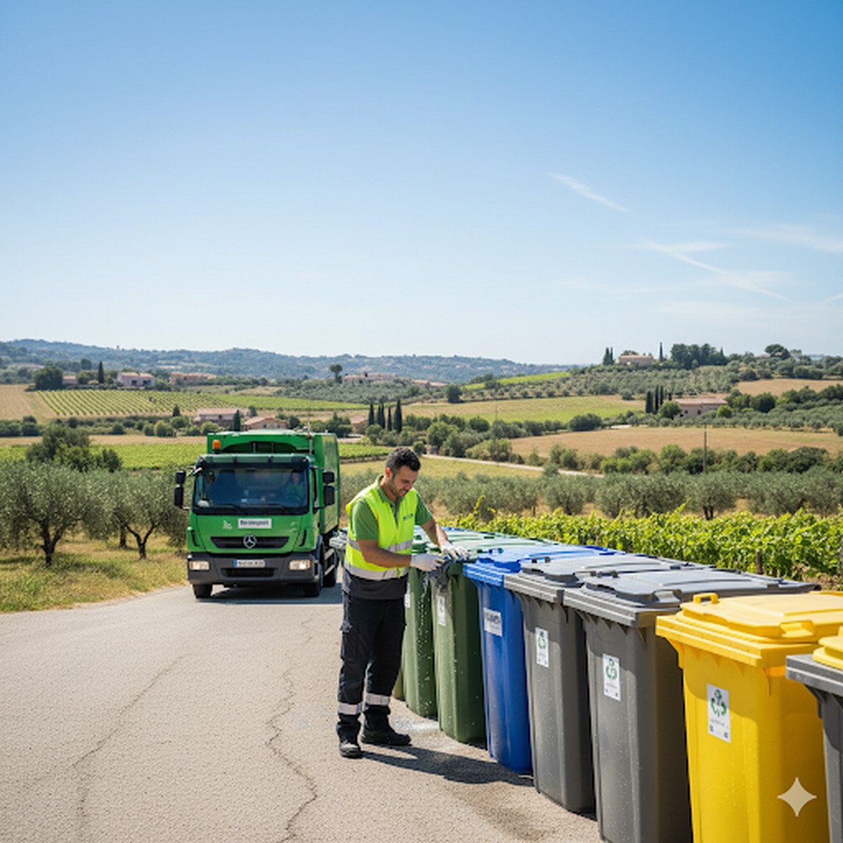 Trabajador Melmaper en recogida selectiva zona rural cataluña